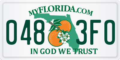 FL license plate 0483FO