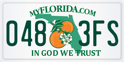 FL license plate 0483FS