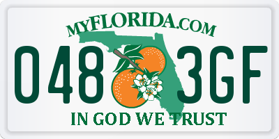 FL license plate 0483GF