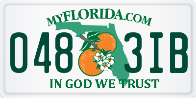 FL license plate 0483IB