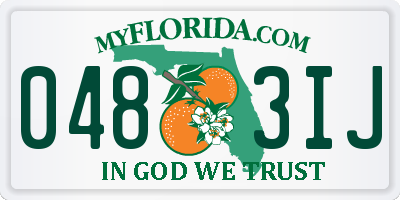 FL license plate 0483IJ