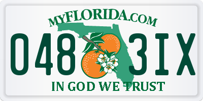 FL license plate 0483IX