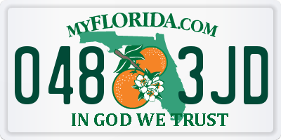 FL license plate 0483JD