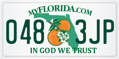FL license plate 0483JP
