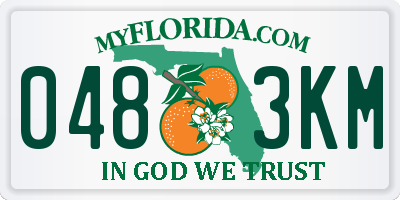 FL license plate 0483KM
