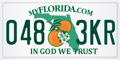 FL license plate 0483KR
