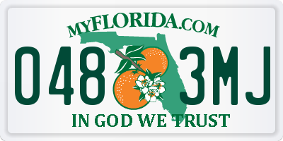 FL license plate 0483MJ