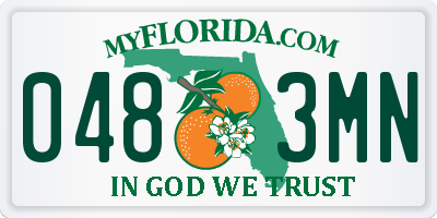 FL license plate 0483MN