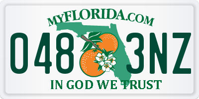 FL license plate 0483NZ