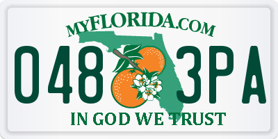 FL license plate 0483PA