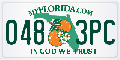 FL license plate 0483PC