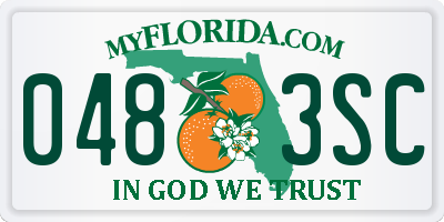FL license plate 0483SC