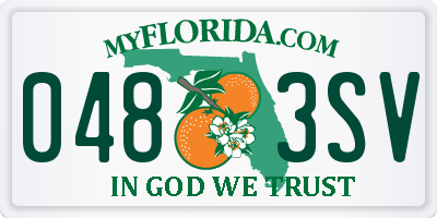 FL license plate 0483SV