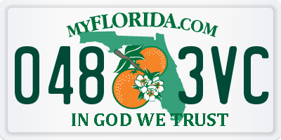 FL license plate 0483VC