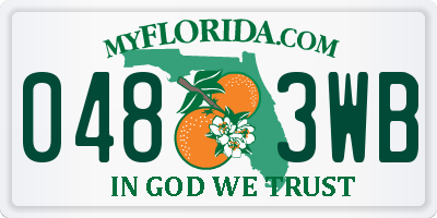 FL license plate 0483WB