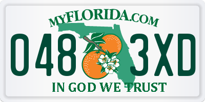 FL license plate 0483XD