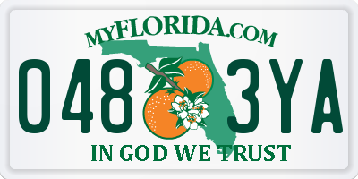 FL license plate 0483YA