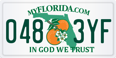 FL license plate 0483YF