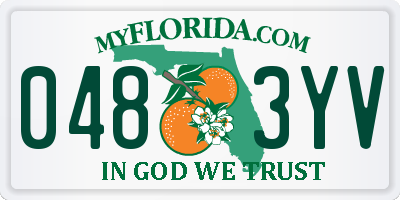 FL license plate 0483YV