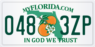 FL license plate 0483ZP