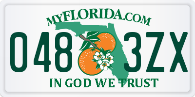 FL license plate 0483ZX