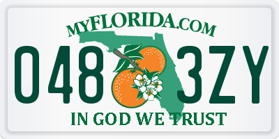 FL license plate 0483ZY