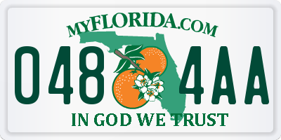 FL license plate 0484AA