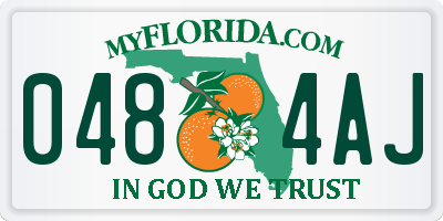 FL license plate 0484AJ