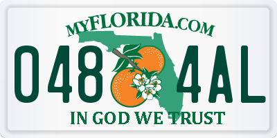 FL license plate 0484AL