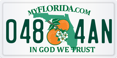 FL license plate 0484AN
