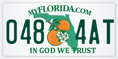 FL license plate 0484AT