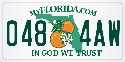 FL license plate 0484AW
