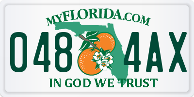 FL license plate 0484AX