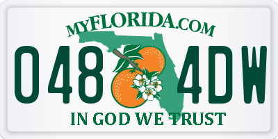 FL license plate 0484DW