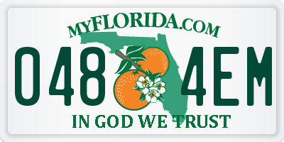 FL license plate 0484EM