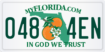 FL license plate 0484EN