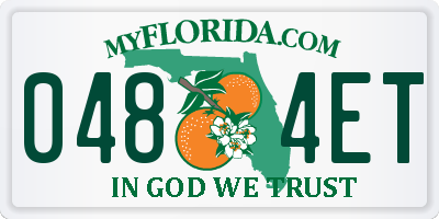 FL license plate 0484ET