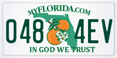 FL license plate 0484EV