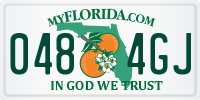 FL license plate 0484GJ