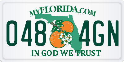 FL license plate 0484GN