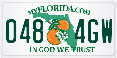 FL license plate 0484GW