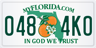 FL license plate 0484KO