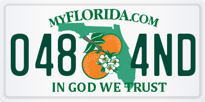 FL license plate 0484ND