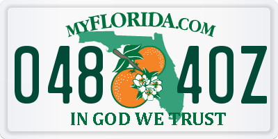 FL license plate 0484OZ