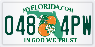 FL license plate 0484PW