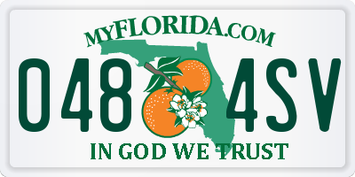 FL license plate 0484SV