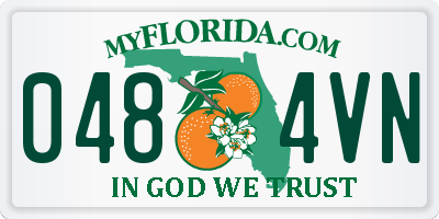 FL license plate 0484VN