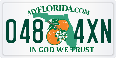 FL license plate 0484XN