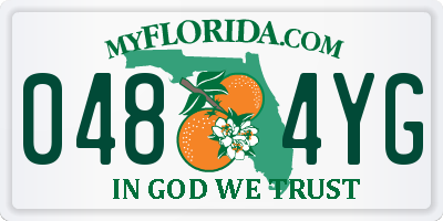 FL license plate 0484YG