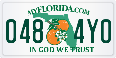 FL license plate 0484YO